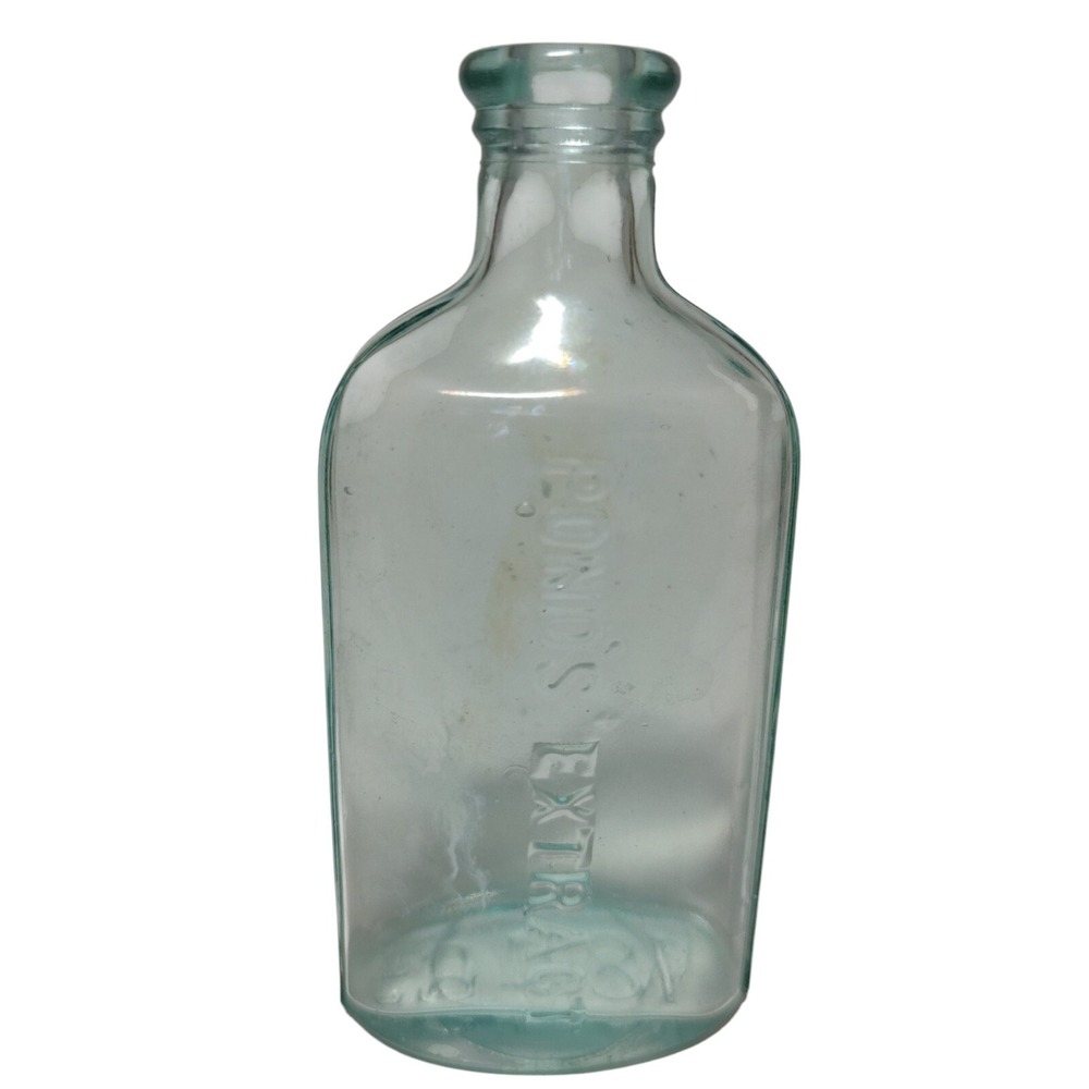 Antique Ponds Extract Medicine Bottle 1846 Bluegreen 4.5 Inches‎ Strap Sides